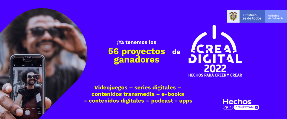 MinCultura y MinTIC anuncian los 56 ganadores de la convocatoria Crea Digital 2022